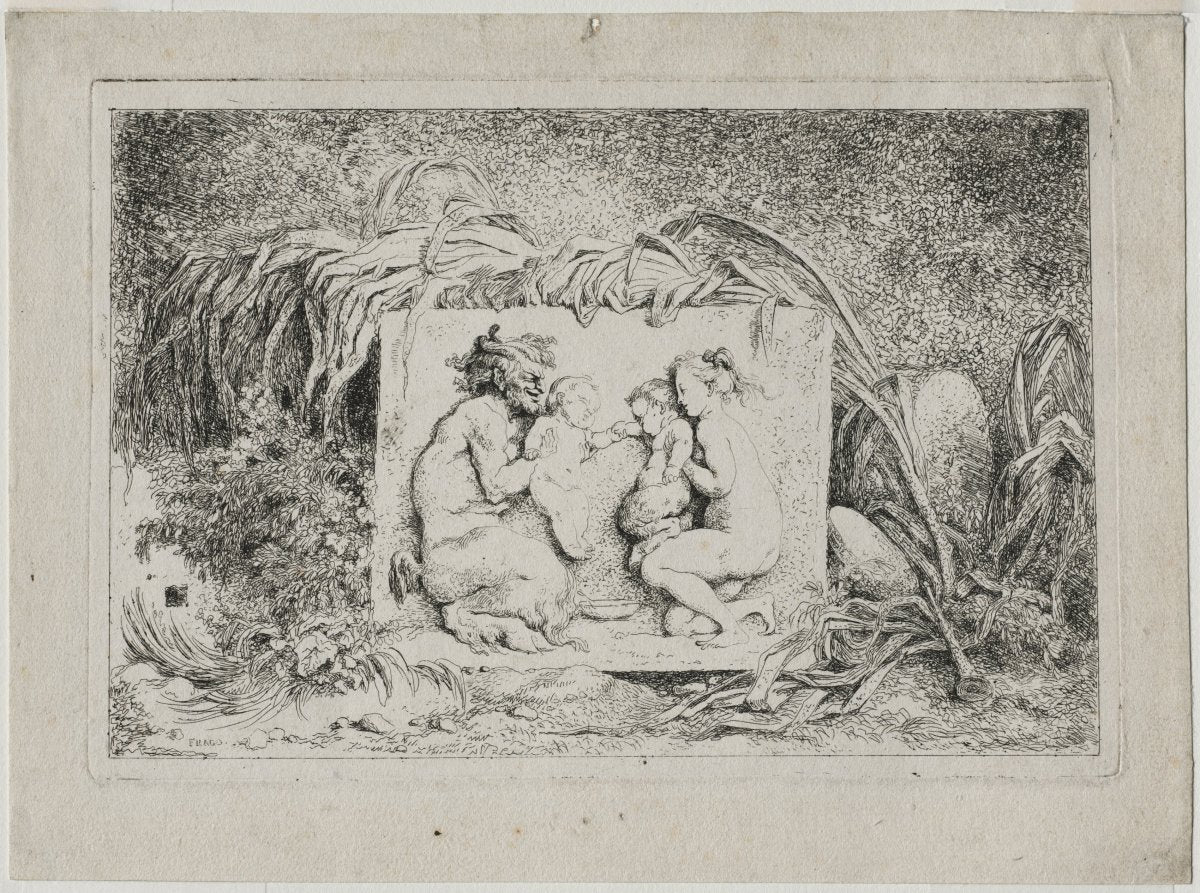 Bacchanales The Satyr's Family by Jean-Honoré Fragonard (French, 1732–1806) - Classic Painting canvas print