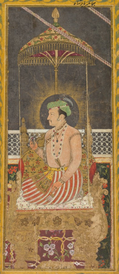 Posthumous portrait of Emperor Jahangir under a canopy recto by  - Classic Art canvas print