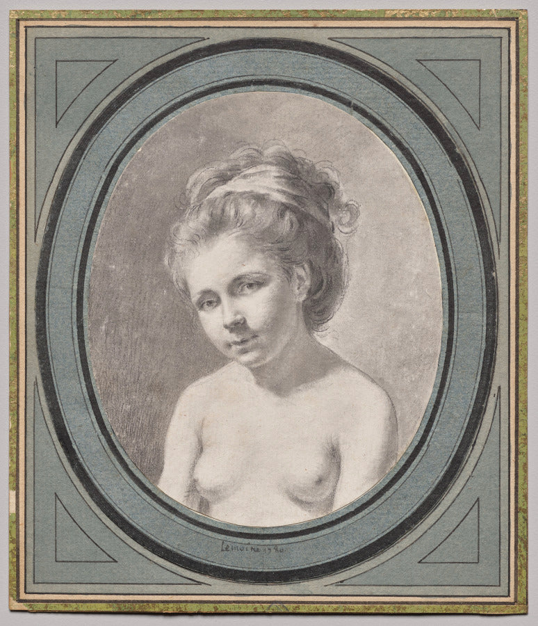 Bust of a Nude Woman by Jacques-Antoine-Marie Lemoine (French, 1751–1824) - Classic Painting canvas print