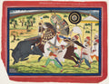 Maharao Ram Singh II of Kota r. 182866 Hunting Buffalo by  - Classic Art canvas print