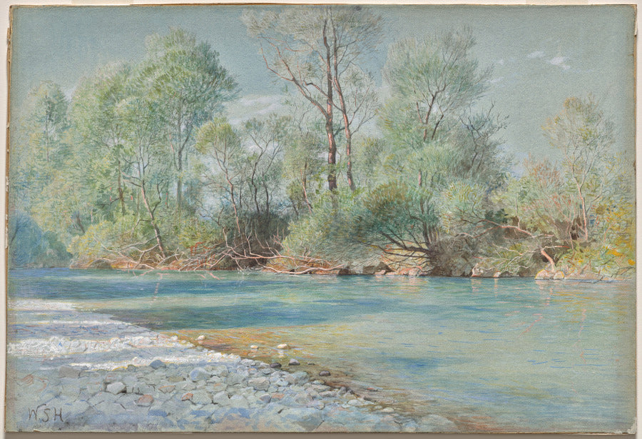 Traunstein River on the Road to Empfig, Bavaria by William Stanley Haseltine (American, 1835–1900) - Classic Painting canvas print
