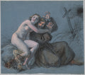 The Temptation of St. Anthony by Julien Léopold Boilly (French, 1796–1874) - Classic Painting canvas print