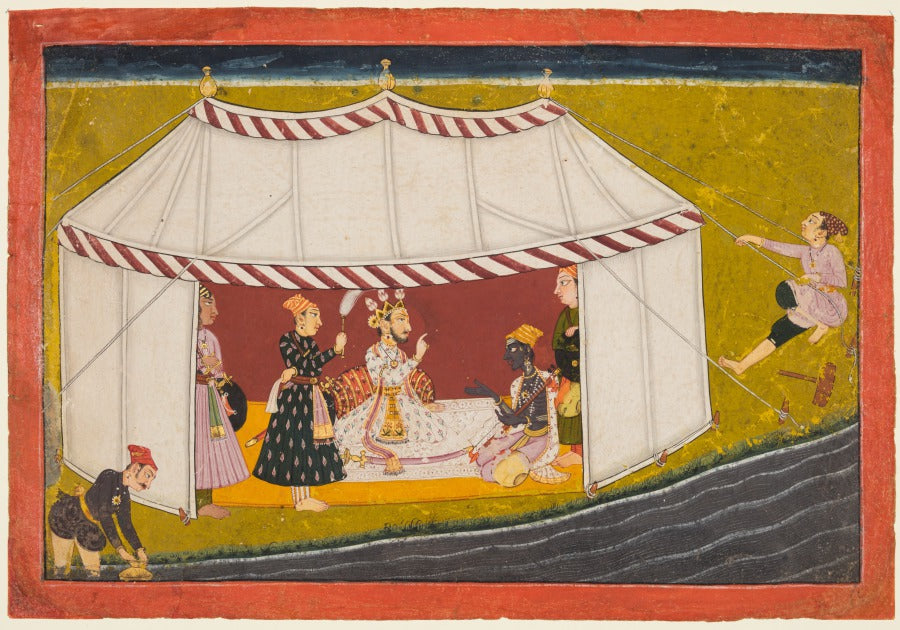 King Vikrama summons Madhava, folio 15 from a Madhavanala-Kamakandala by  - Classic Art canvas print