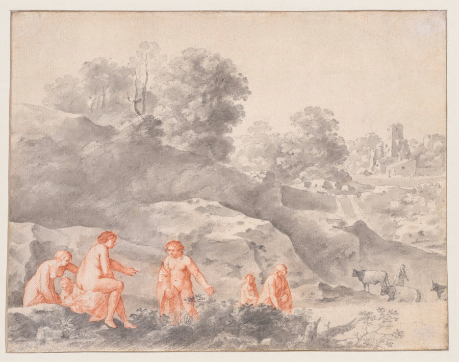 Nudes in a Landscape possibly Diana and Callisto by Cornelis van Poelenburch (Dutch, 1594/95–1667) - Classic Art canvas print