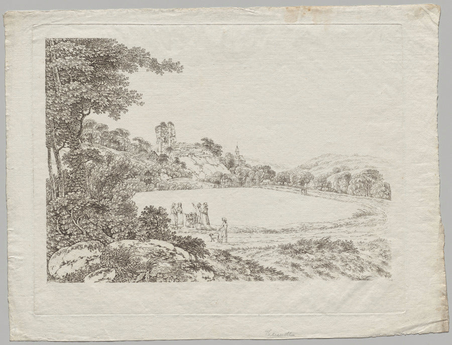Landscape with Tharandt Castle Ruins by Adrian Zingg (Swiss, 1734–1816) - Classic Painting canvas print
