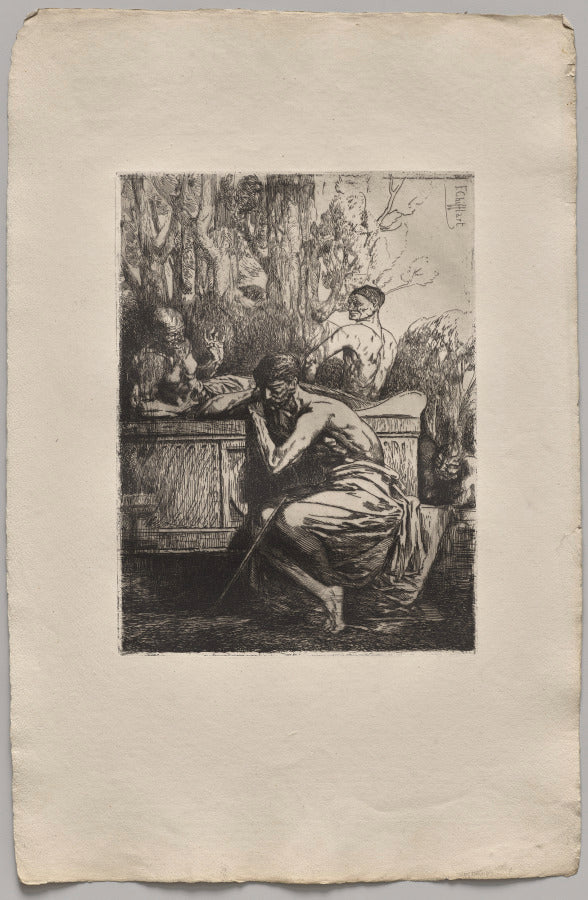 Meditation by Nicolas-François Chifflart (French, 1825–1901) - Classic Painting canvas print