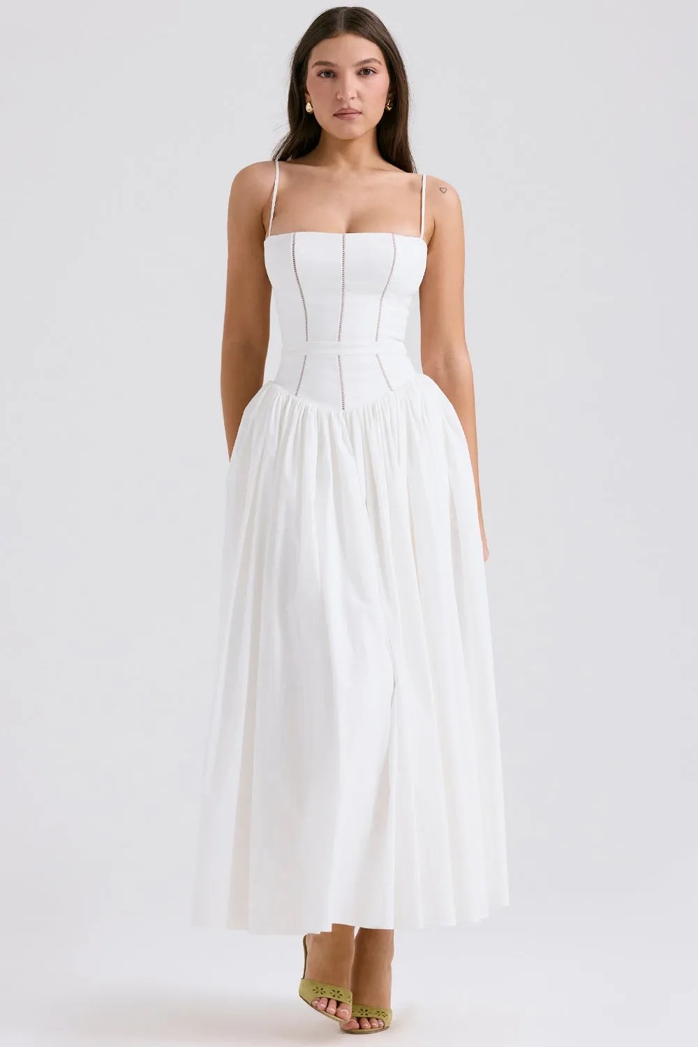 Sundress – Corset Midi Dress with Adjustable Straps