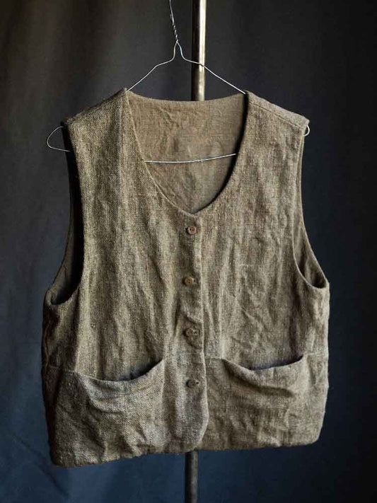 Men's Vintage Simple Linen Blend Vest