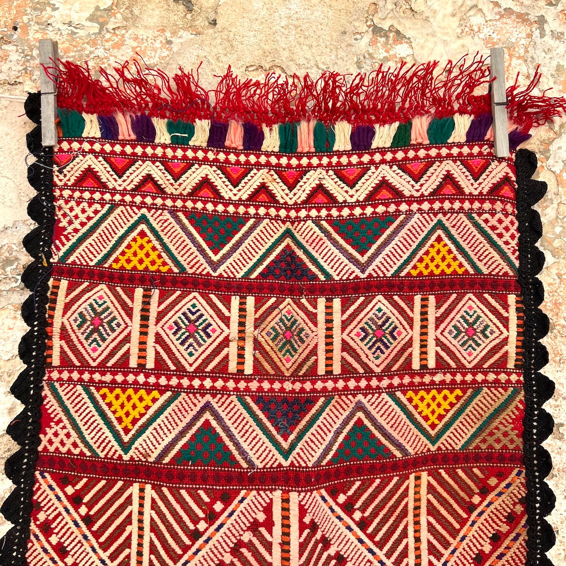 Antique Embroidered Small Carpet Runer