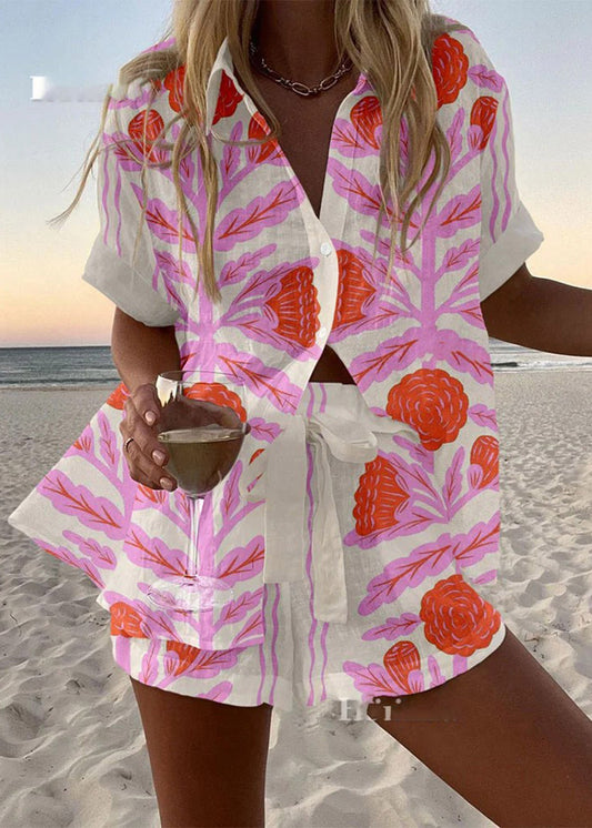 Stylish Print Resort Style Two-Piece Set