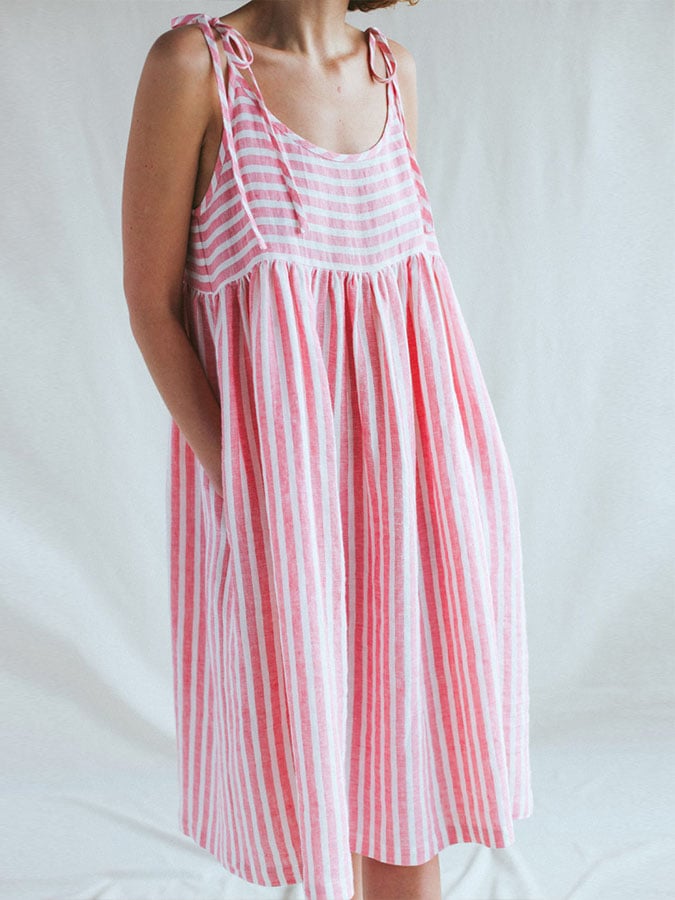 Women's Casual Strap Striped Print Dress