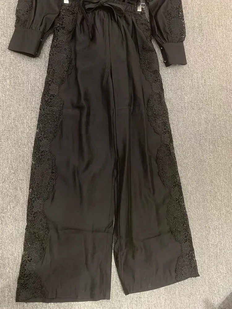 Fashionable and Elegant Lace Stitching Casual Suit,Brand 1:1 replication