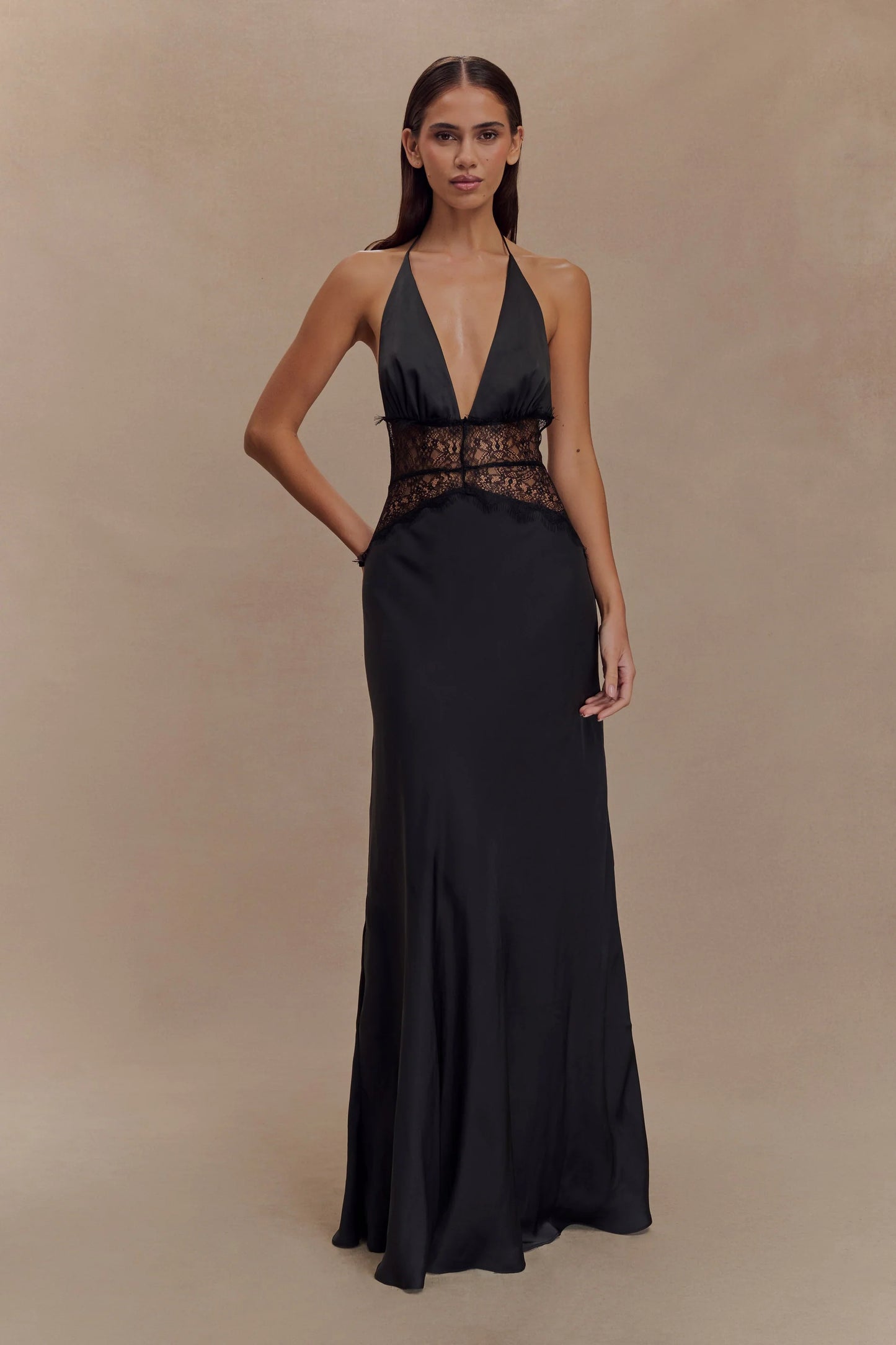 Dinah Lace And Satin Maxi Dress