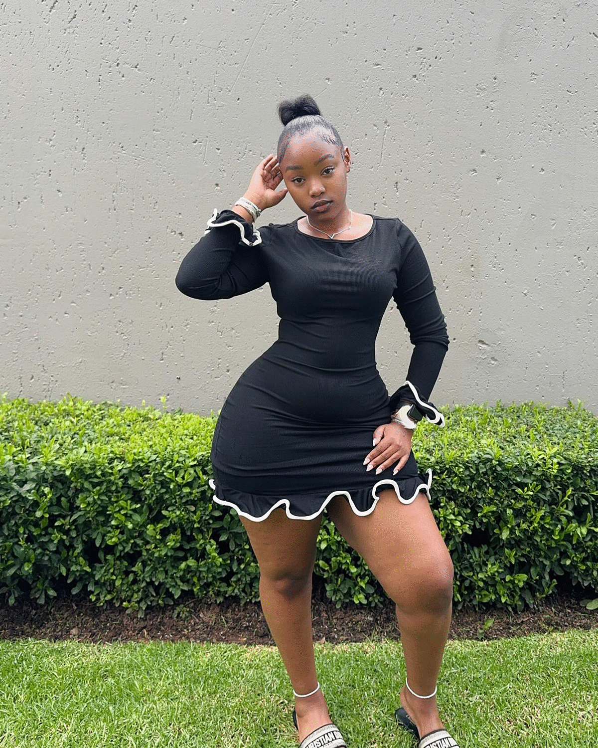 Belle Ruffle Slim Mini Dress
