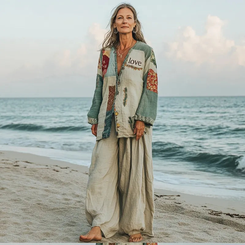 Comfort Vacation Oversized Linen Long Sleeve Set