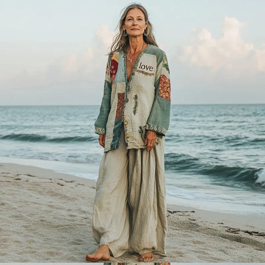 Comfort Vacation Oversized Linen Long Sleeve Set