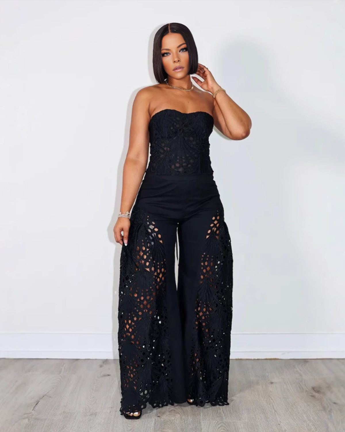 Fashion Lace Bandeau Two-Piece Set