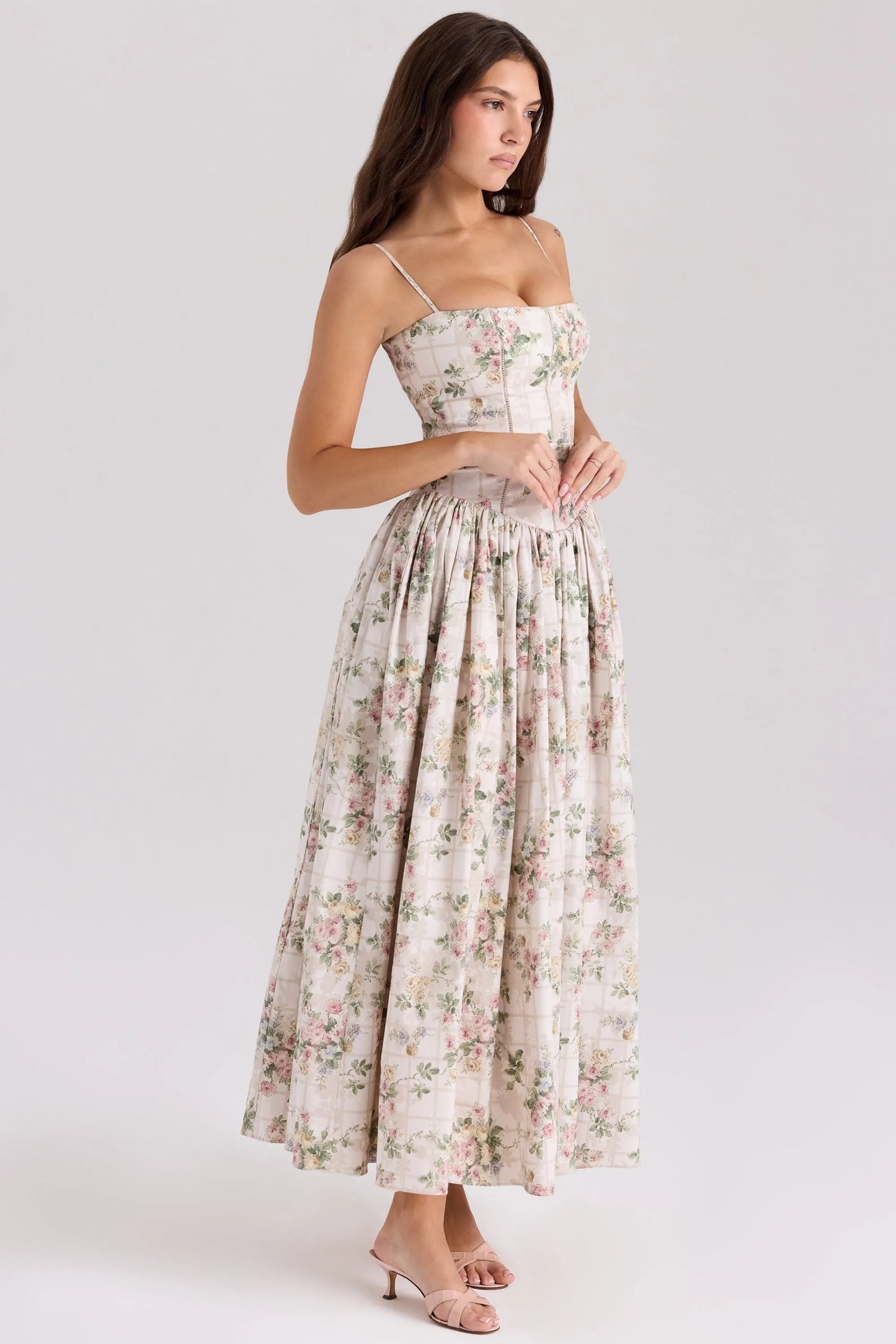 Sundress – Corset Midi Dress with Adjustable Straps