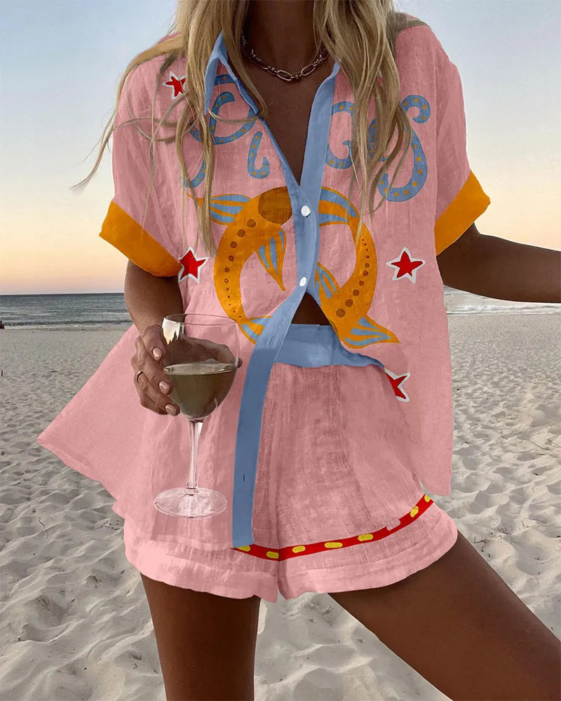 Pisces Print Two-Piece Set