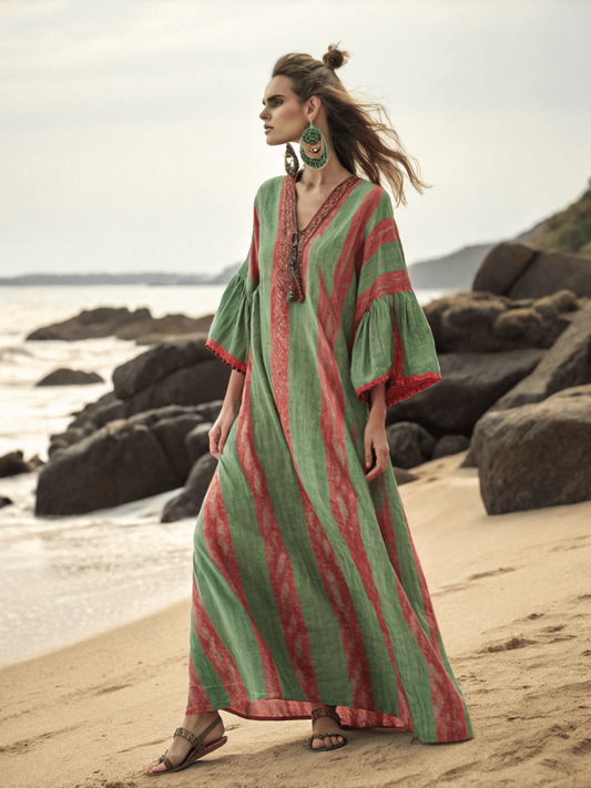 Women's Linen Solid Color Loose Dress