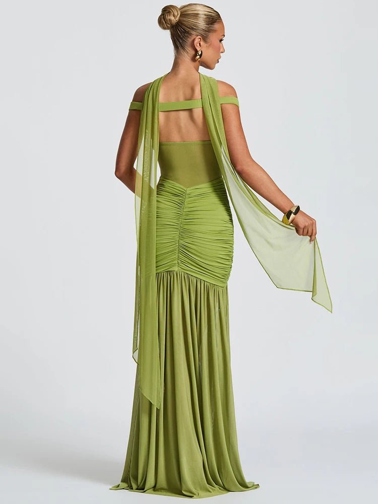 Celestia | Women’s Off Shoulder Maxi Evening Dress
