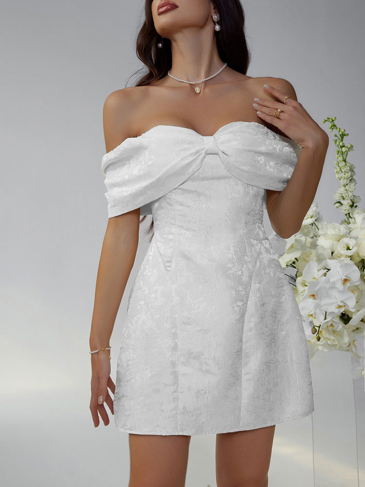 Women's Strapless Bow Homecoming Dress
