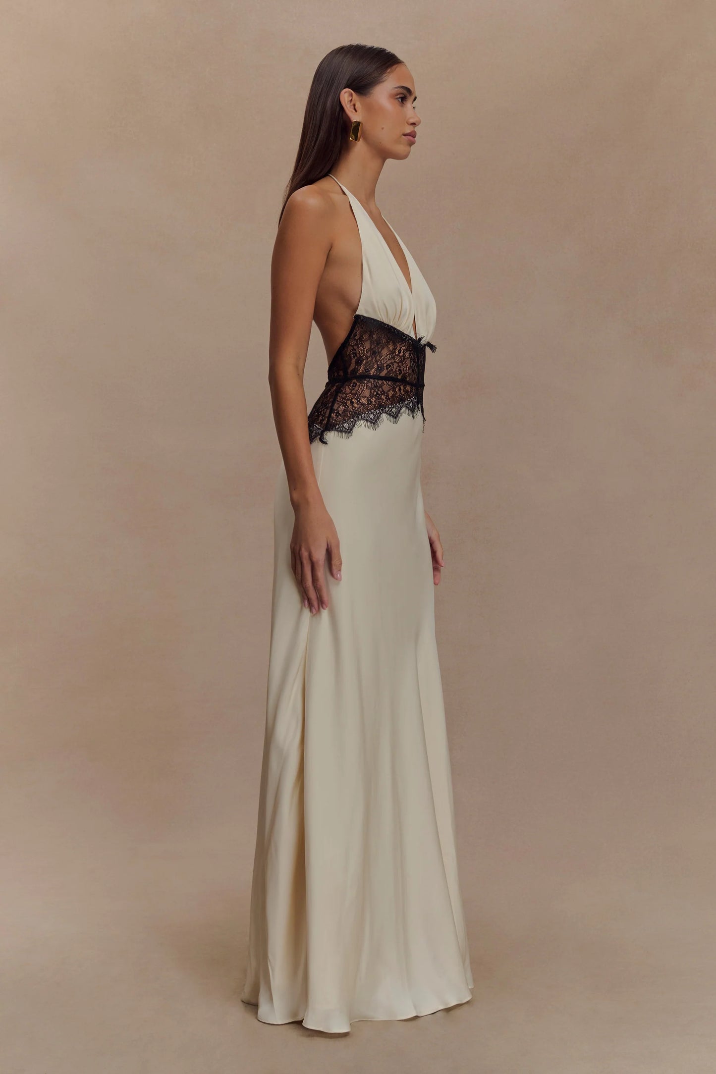 Dinah Lace And Satin Maxi Dress