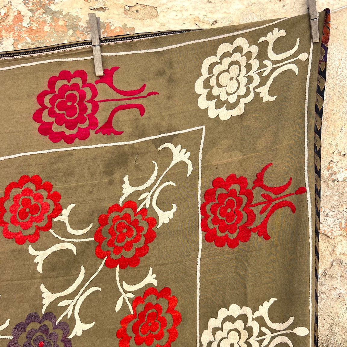 Antique Afghani Silk Thread Suzani N. 2