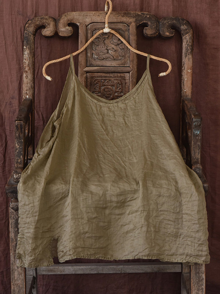 Women's Casual Solid Color Loose Suspender Top