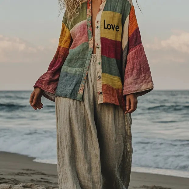 Comfort Vacation Oversized Linen Long Sleeve Set