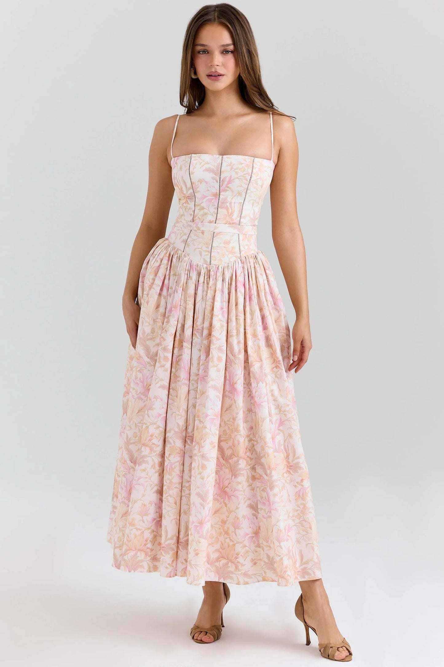 Sundress – Corset Midi Dress with Adjustable Straps