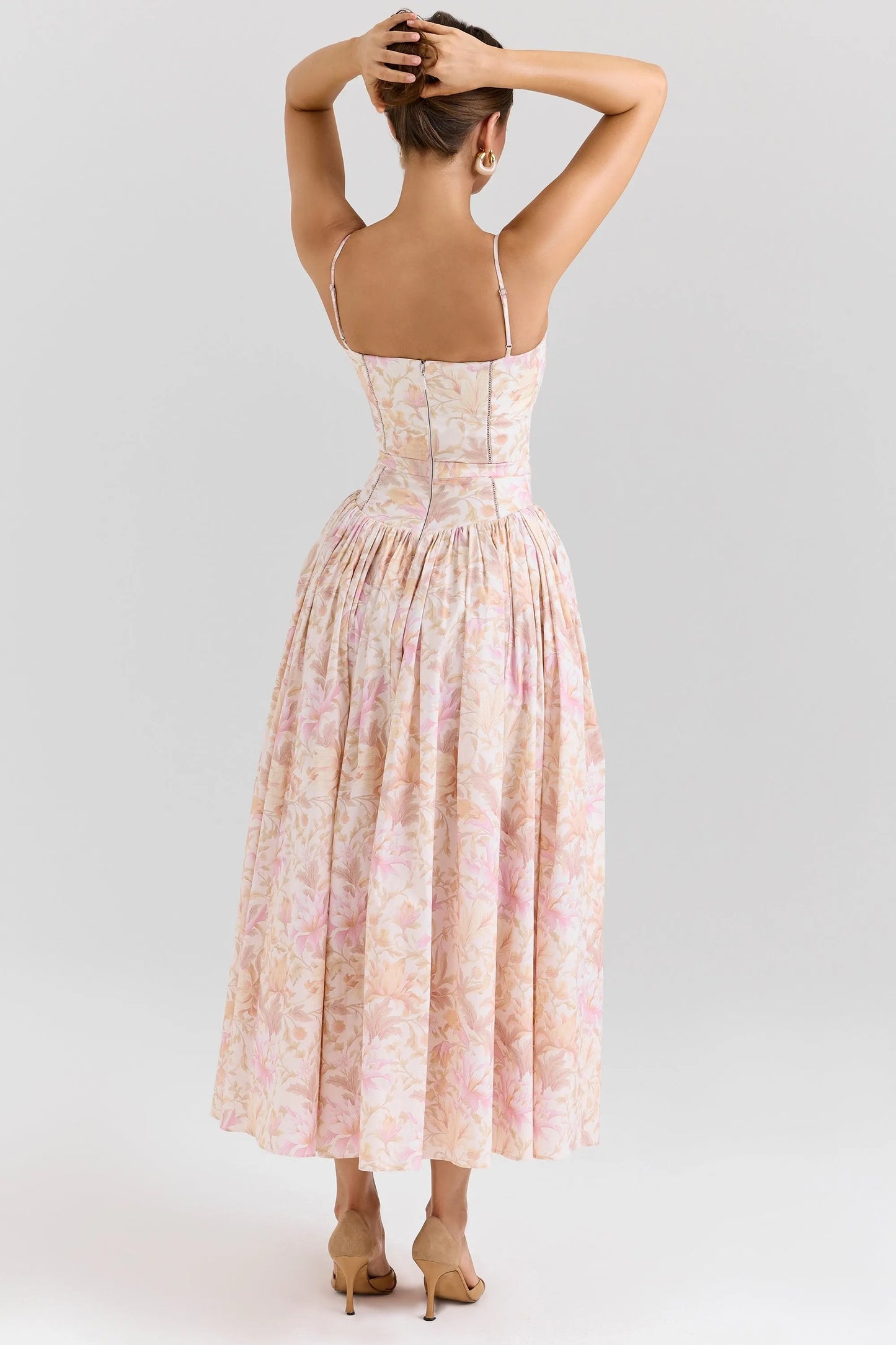 Sundress – Corset Midi Dress with Adjustable Straps