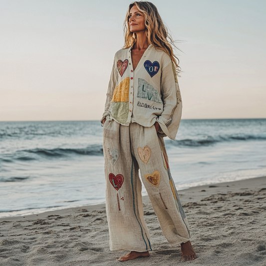 Comfort Vacation Oversized Linen Long Sleeve Set