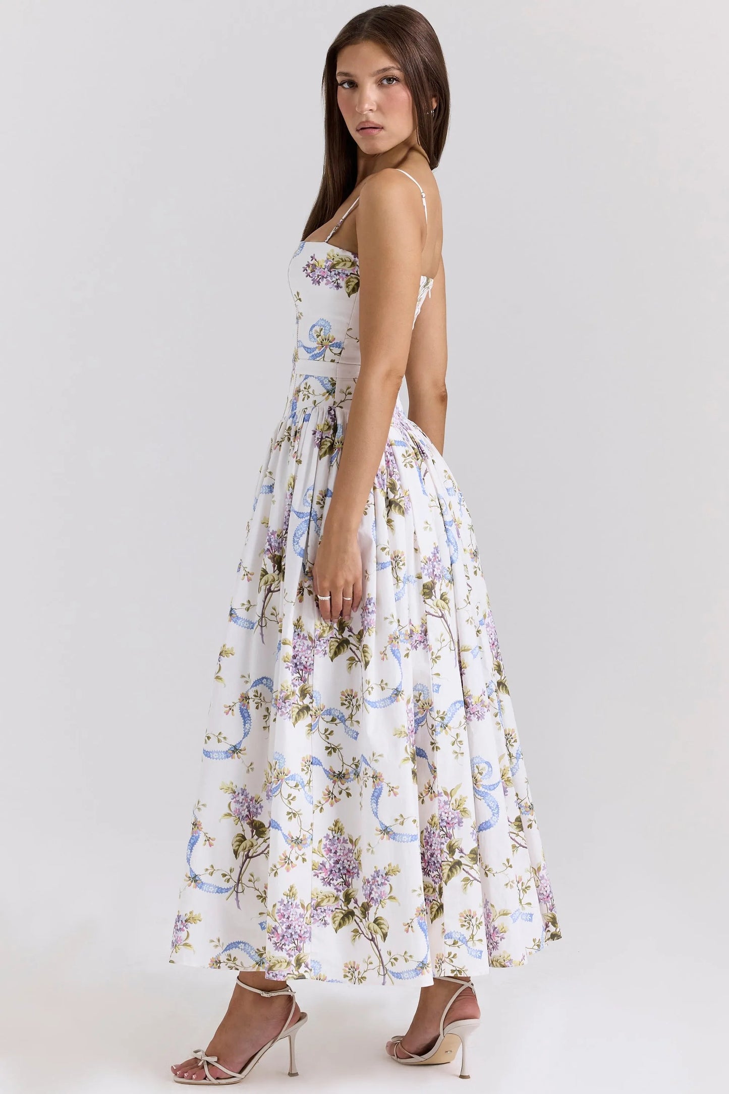Sundress – Corset Midi Dress with Adjustable Straps