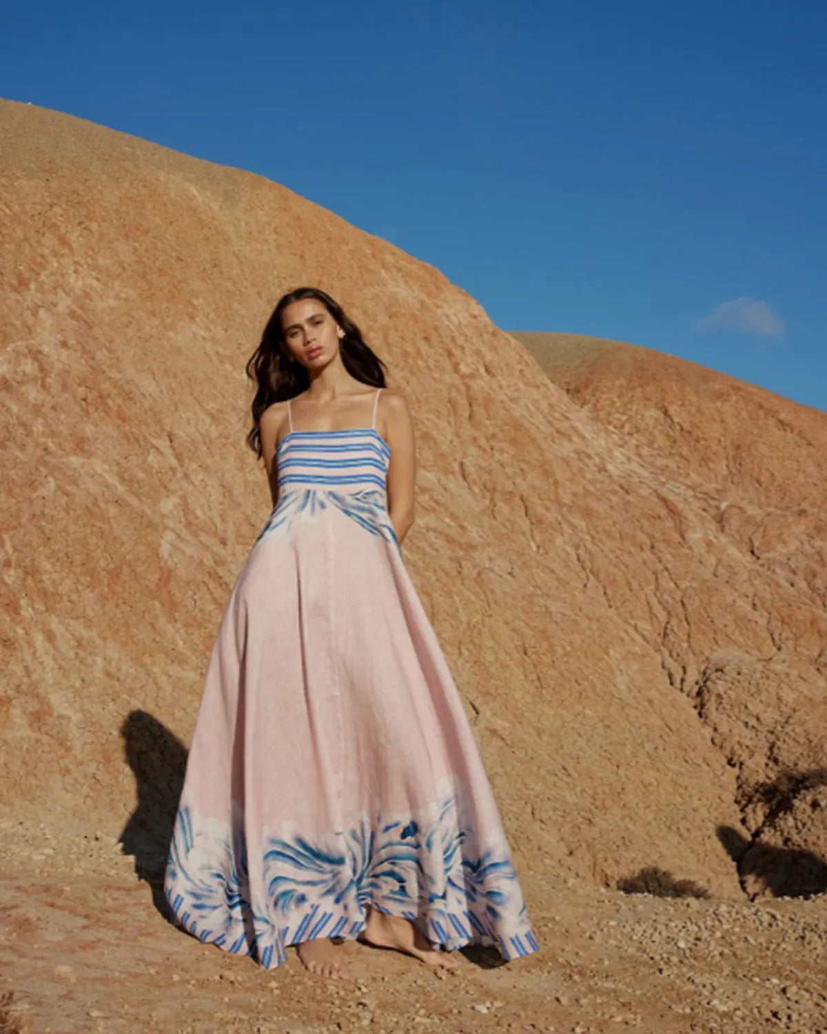 Resort Casual Strappy Printed Maxi Dress