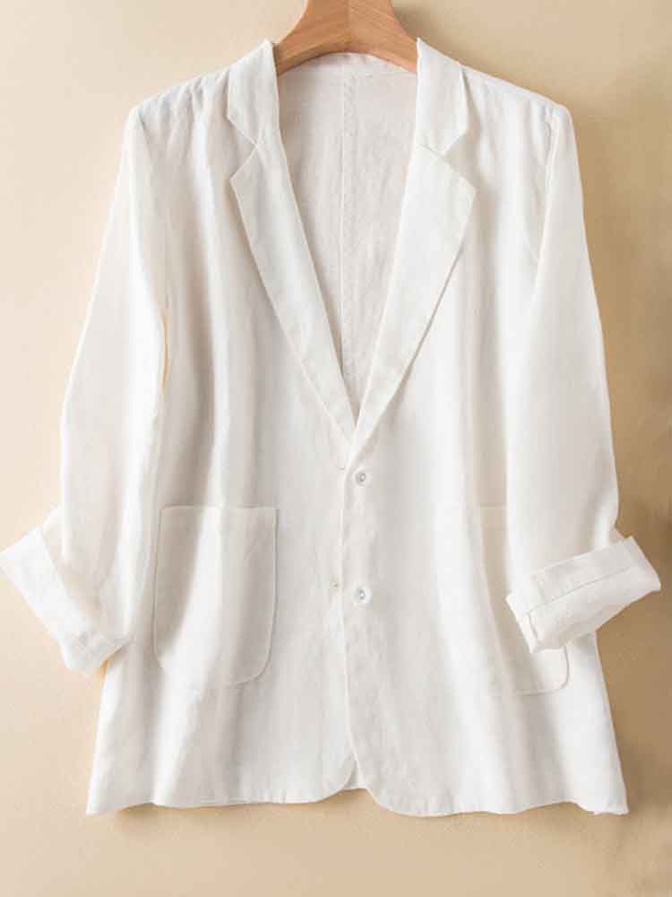 Women's Simple Versatile Linen Blend Casual Jacket