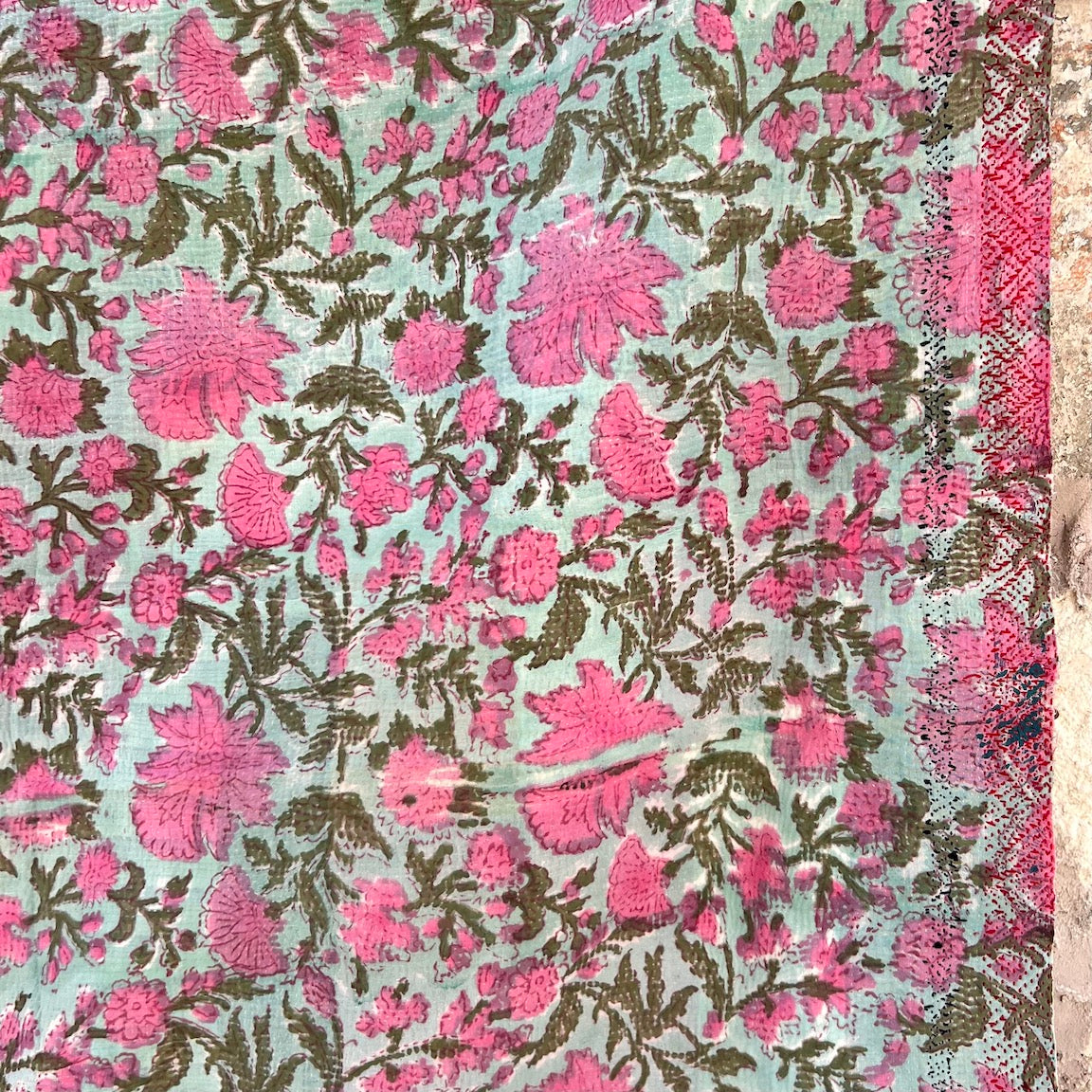 Pink Flowers with Red Boarder Rallie