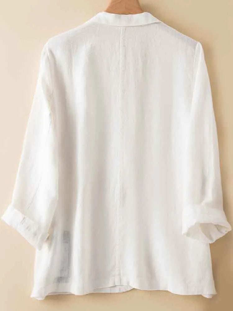 Women's Simple Versatile Linen Blend Casual Jacket