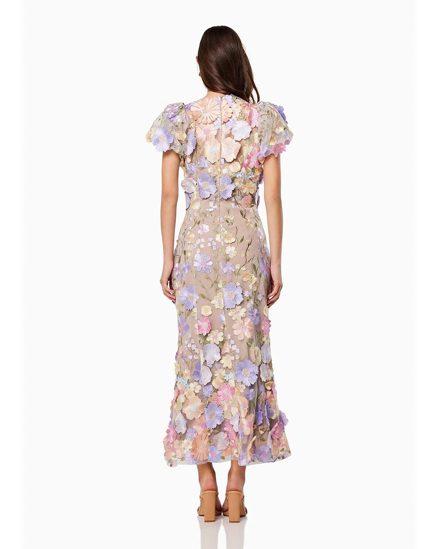 Astraea 3D Lace Maxi Dress