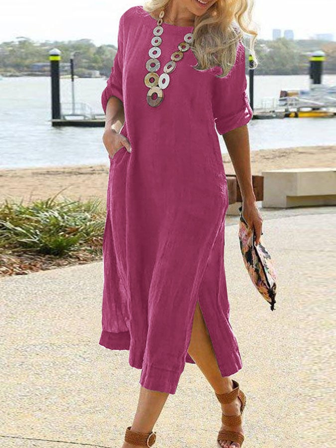 Loose Casual Solid Color Dress
