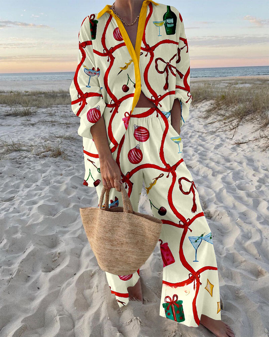 Holiday Gift Print Two-Piece Set