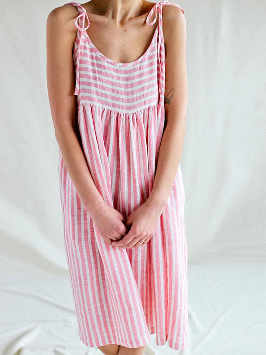 Women's Casual Strap Striped Print Dress