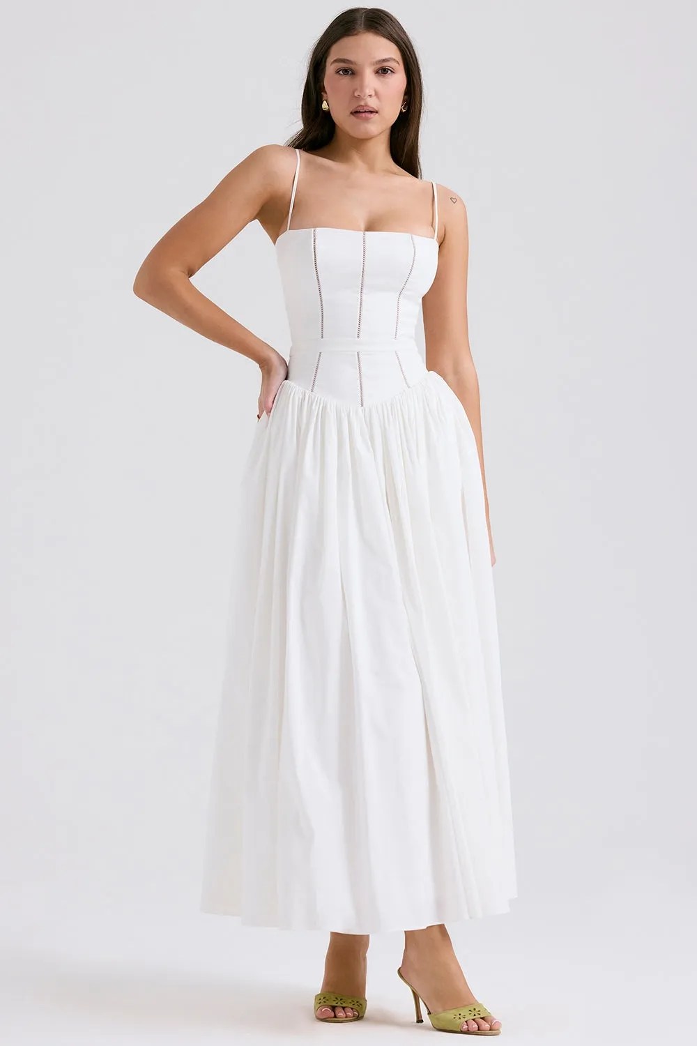Sundress – Corset Midi Dress with Adjustable Straps
