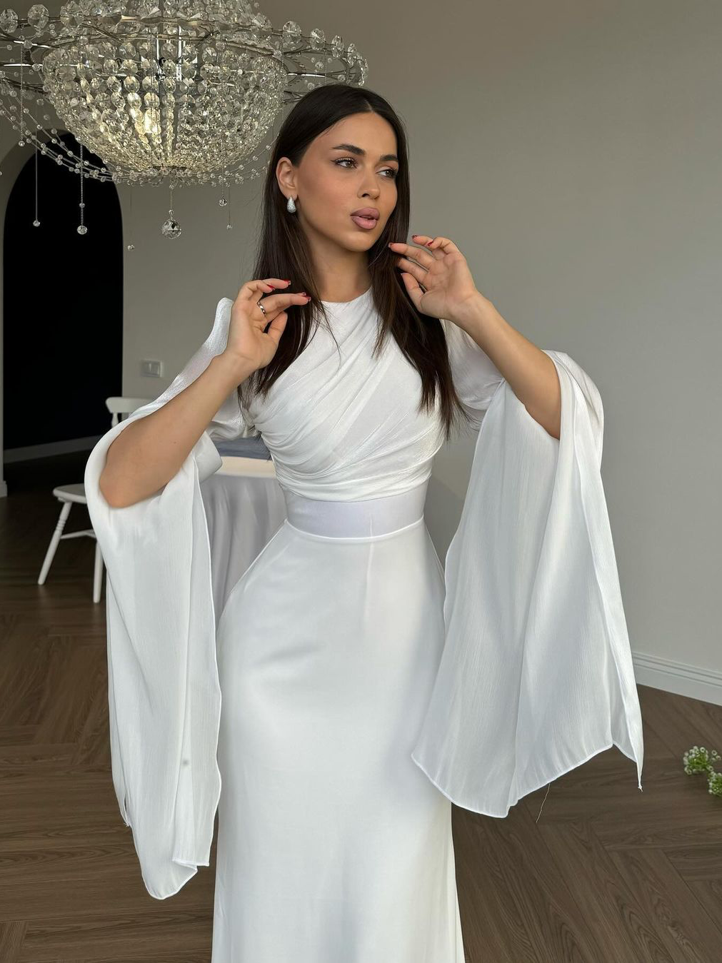 Elegant Satin Fitted Dress