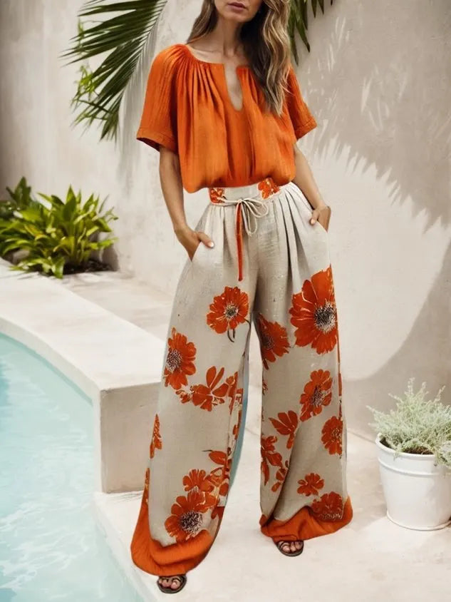 Vacation Floral Fashion Pants