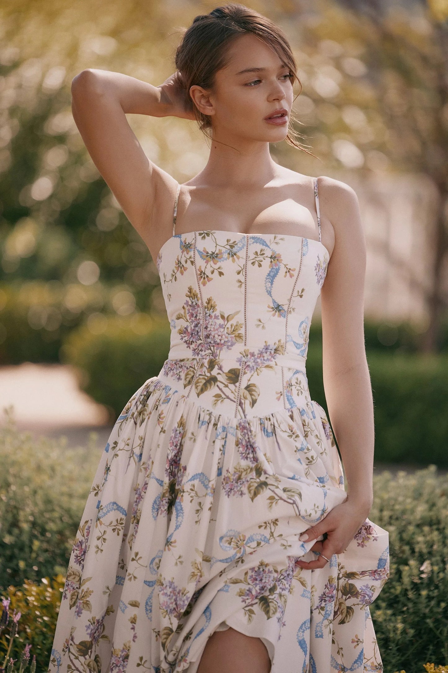 Sundress – Corset Midi Dress with Adjustable Straps