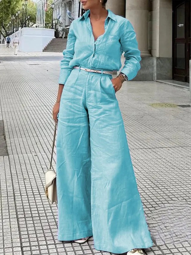 Wide Leg Pocket Linen Pants