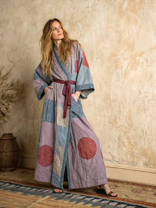 Women's Linen V-Neck Robe