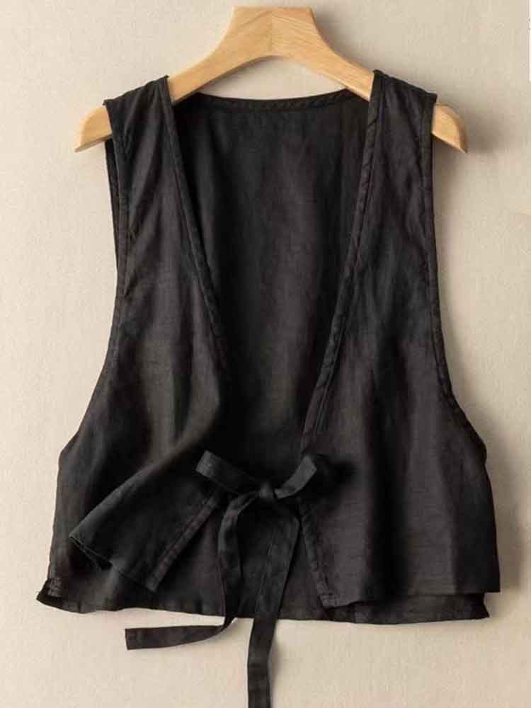 Women's Simple Versatile Linen Blend Casual Vest
