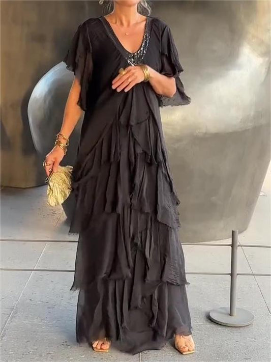 🔥Elegant V-neck Maxi Dress